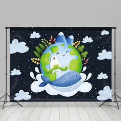 Lofaris Polar Bear Whale Black Space Earth Day Backdrop