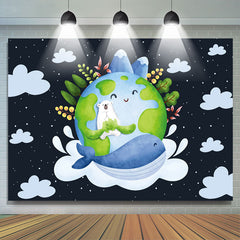 Lofaris Polar Bear Whale Black Space Earth Day Backdrop