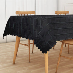 Lofaris Posh Black Stone Brick Wall Home Kitchen Tablecloth