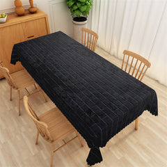 Lofaris Posh Black Stone Brick Wall Home Kitchen Tablecloth