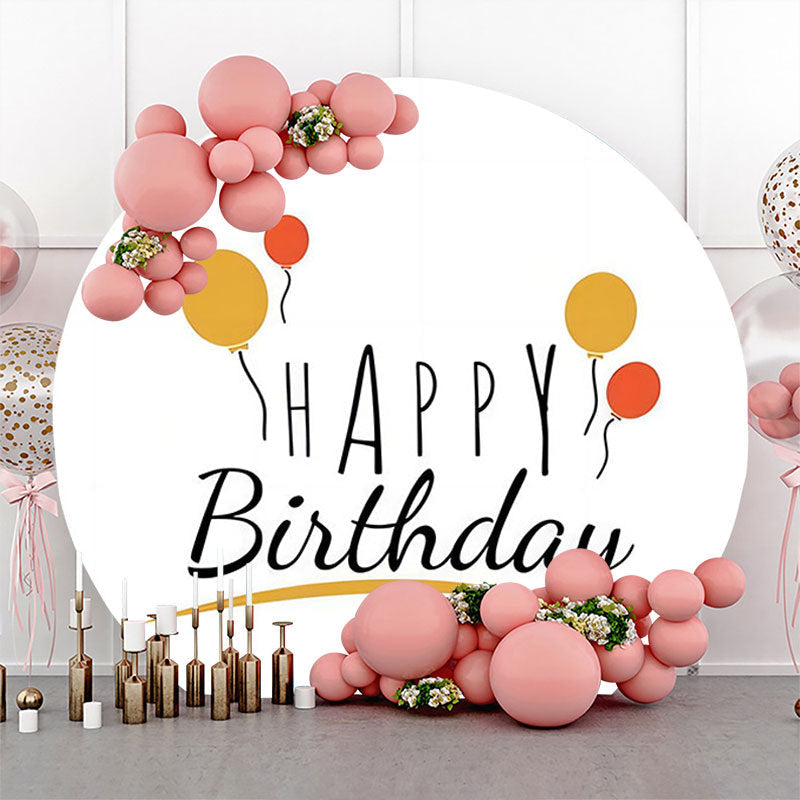 Lofaris Prange Red Balloon Simple Round Birthday Backdrop