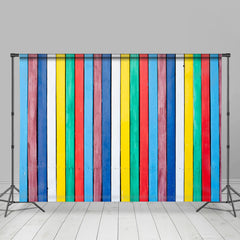 Lofaris Pretty Rainbow Stripe Plank Backdrop For Photo Booth