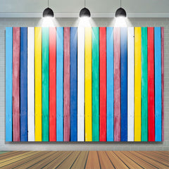 Lofaris Pretty Rainbow Stripe Plank Backdrop For Photo Booth