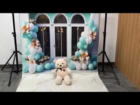 Tiffany Blue Arch Window Balloons Birthday Backdrop