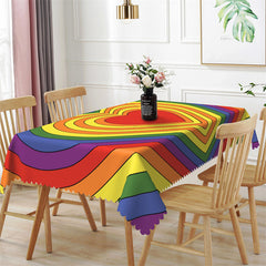 Lofaris Pride Rainbow Hearts Lgbt Valentines Tablecloth