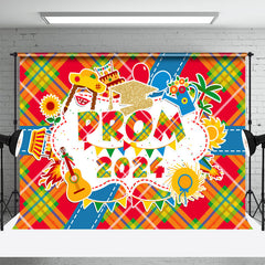 Lofaris Prom 2023 Bright Tartan Graduation Backdrop For Party