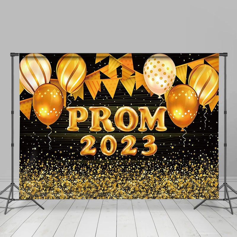 Lofaris Prom 2023 Gold Baooons Warm Light Flag Grad Backdrop