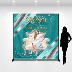 Lofaris Prom Teal Elegant Custom Graduation Party Backdrop