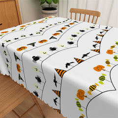 Lofaris Pumpkin Black Star Halloween Kitchen Party Tablecloth