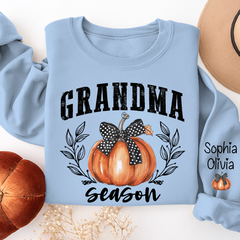 Lofaris Pumpkin Coquette Bow Grandma Season Custom Sweatshirt