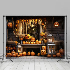 Lofaris Pumpkin Farm Autumn Harvest Cute Happy Halloween Backdrop