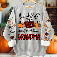 Lofaris Pumpkin Grateful Blessed Grandma Custom Sweatshirt