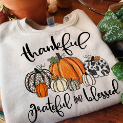 Lofaris Pumpkin Grateful Blessed Grandma Custom Sweatshirt