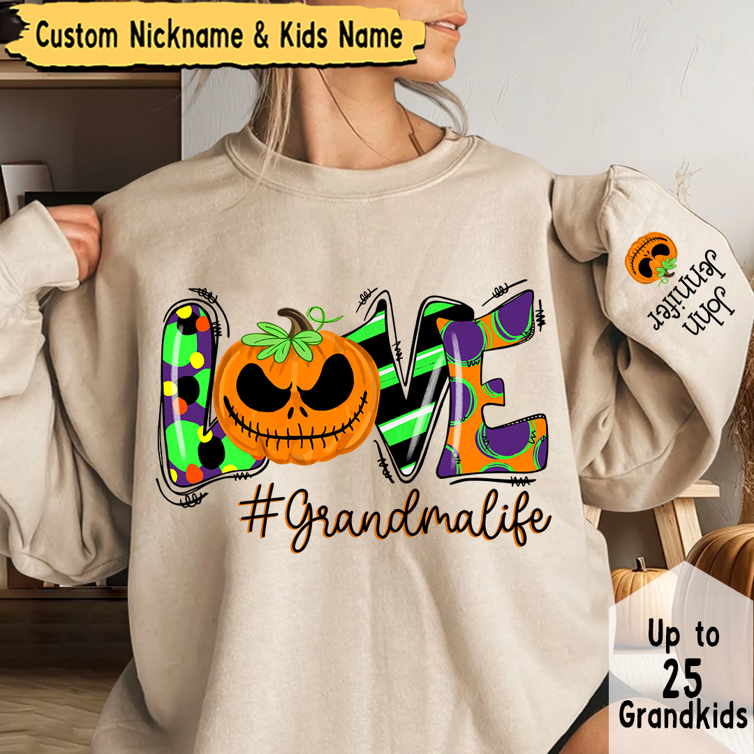 Lofaris Pumpkin Halloween Love Grandma Life And Kids CTH01 Sweatshirt