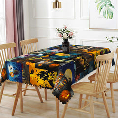 Lofaris Pumpkin Haunted House Tablecloth For Halloween Party