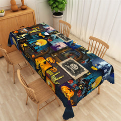 Lofaris Pumpkin Haunted House Tablecloth For Halloween Party