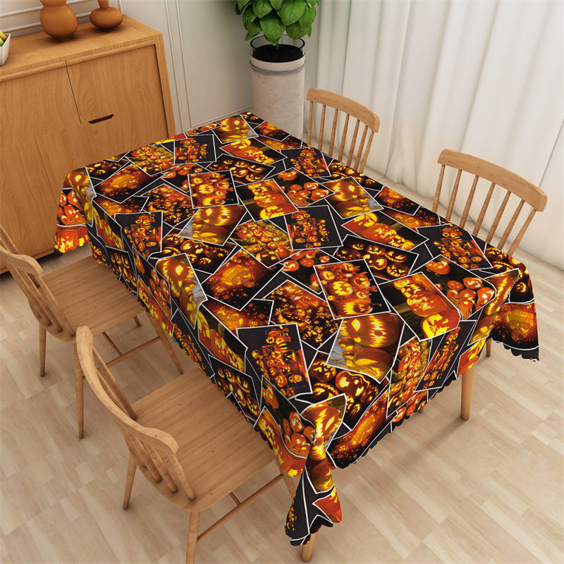 Lofaris Pumpkin Lantern Picture Pattern Halloween Tablecloth