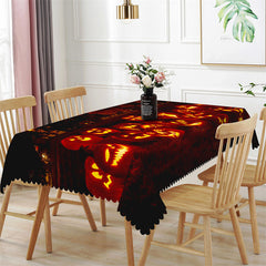 Lofaris Pumpkin Lanterns Dim Tablecloth For Halloween Party