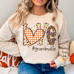 Lofaris Pumpkin Love Grandmalife Grandkids Custom Sweatshirt