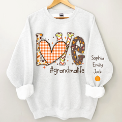 Lofaris Pumpkin Love Grandmalife Grandkids Custom Sweatshirt