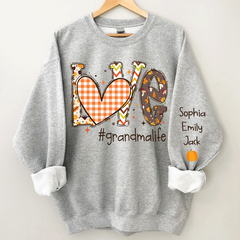 Lofaris Pumpkin Love Grandmalife Grandkids Custom Sweatshirt