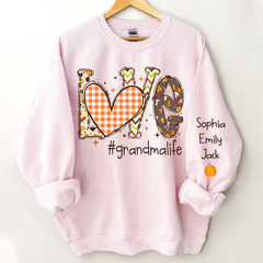 Lofaris Pumpkin Love Grandmalife Grandkids Custom Sweatshirt