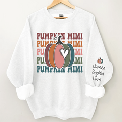 Lofaris Pumpkin Mimi Autumn Sweatshirt Custom & Kids Fall Grandma Gift TH