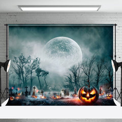 Lofaris Pumpkin Tomb Under the Moonlight Forest Halloween Backdrop