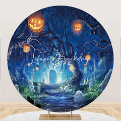 Lofaris Pumpkin Trunk Forest Grave Halloween Party Backdrop