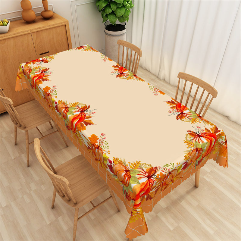 Lofaris Pumpkins And Maple Leaves Thanksgiving Tablecloth