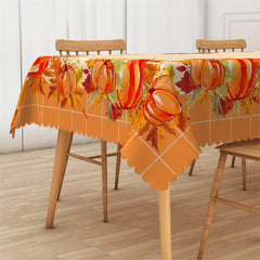 Lofaris Pumpkins And Maple Leaves Thanksgiving Tablecloth