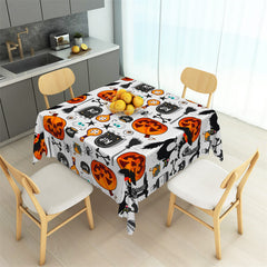 Lofaris Pumpkins And Tombstone Halloween Square Tablecloth