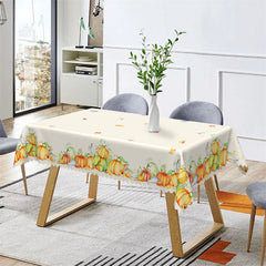 Lofaris Pumpkins Autumn Beige Tablecloth For Kitchen Decor