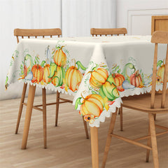 Lofaris Pumpkins Autumn Beige Tablecloth For Kitchen Decor