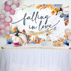 Lofaris Pumpkins Falling In Love With Baby Shower Backdrop