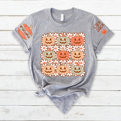 Lofaris Pumpkins Flowers Custom Grandma and Kids T - Shirt