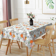 Lofaris Pumpkins Green Leaves Repeat Tablecloth For Kitchen