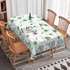 Lofaris Pumpkins Green Stems Leaves Tablecloth For Home Decor