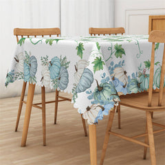 Lofaris Pumpkins Green Stems Leaves Tablecloth For Home Decor