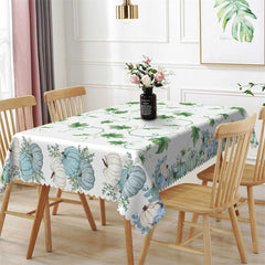 Lofaris Pumpkins Green Stems Leaves Tablecloth For Home Decor