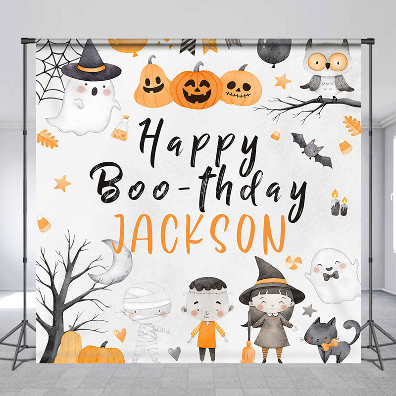 Lofaris Pumpkins Halloween Custom Happy Boothday Backdrop