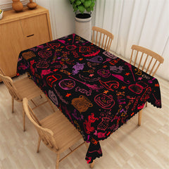 Lofaris Pumpkins Magic Doodle Halloween Rectangle Tablecloth