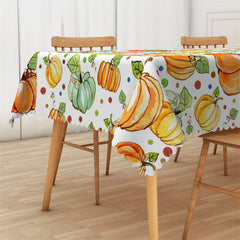 Lofaris Pumpkins Pattern Orange Green Dining Tablecloth