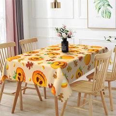 Lofaris Pumpkins Patterns Orange Halloween Party Tablecloth