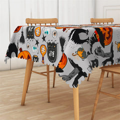 Lofaris Pumpkins Tombstone Pattern Halloween Tablecloth