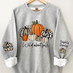 Lofaris Pumpkins Wild About Fall Customized Name Sweatshirt