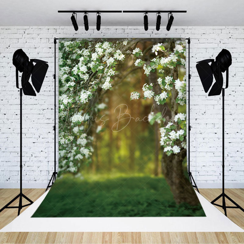 Lofaris Pure Flowers Tree Bokeh Spring Photography Backdrop