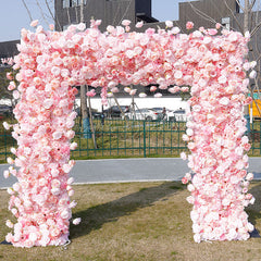 Lofaris Pink Rose Fabric Arch Flower Wall Wedding Party Decor