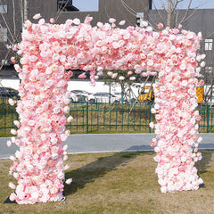 Lofaris Pink Rose Fabric Arch Flower Wall Wedding Party Decor