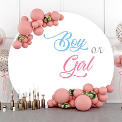 Lofaris Pure White Boy Or Girl Circle Gender Reveal Backdrop